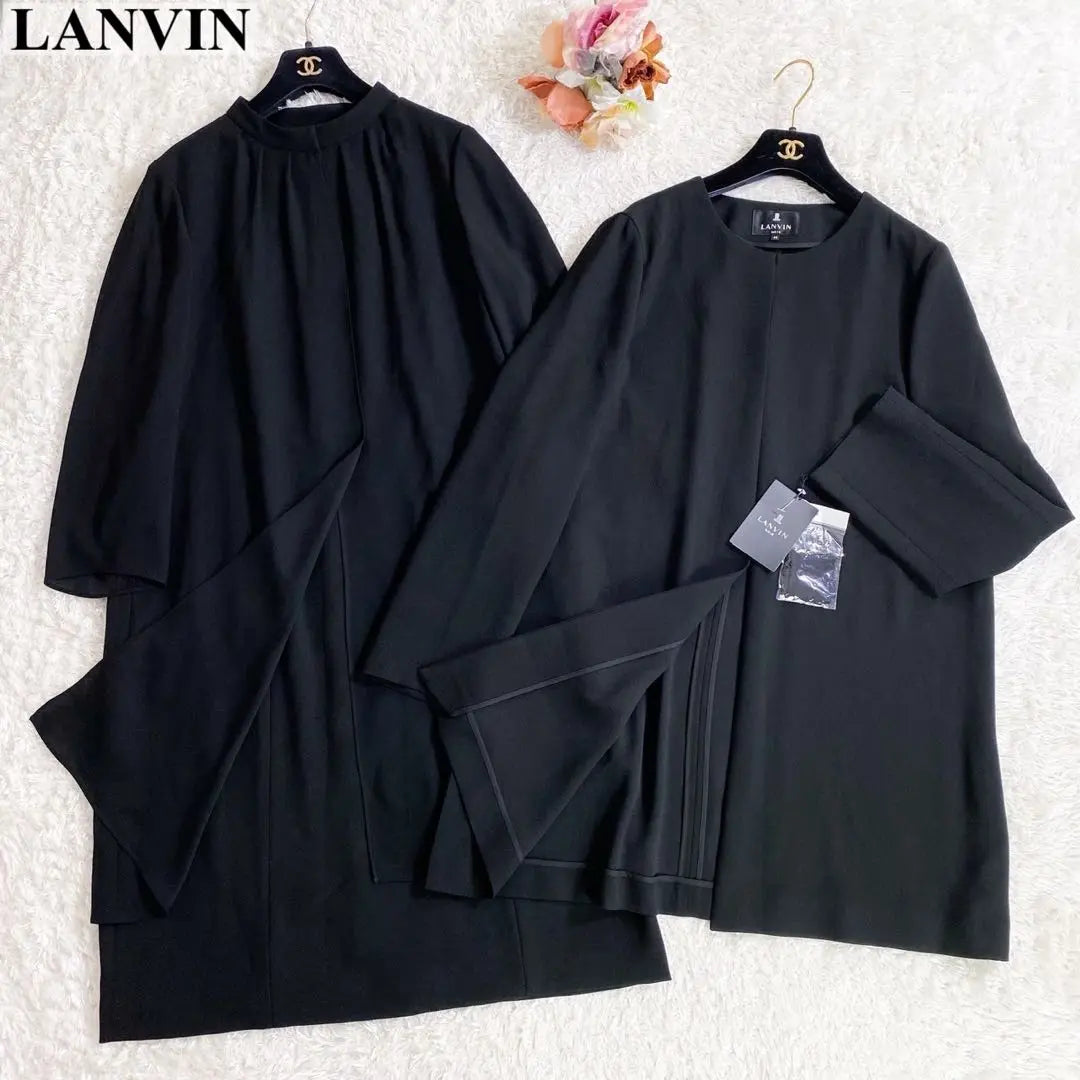 Con etiquetas sin usar ✨ Lamban Noir One Piece Negro Formal Talla Grande 44 | 未使用タグ付✨ランバンノワール ワンピース ブラックフォーマル 大きいサイズ44