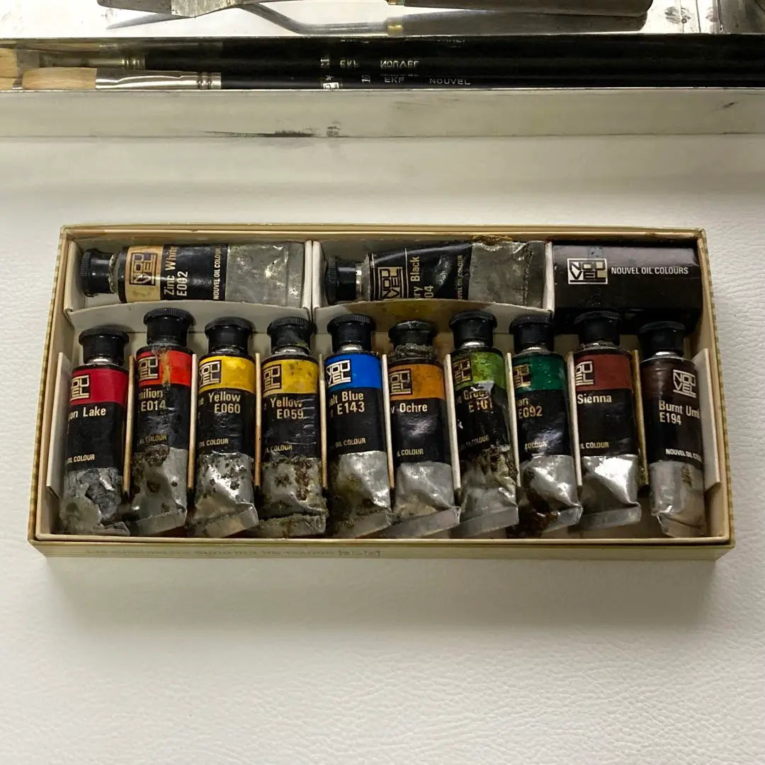 NOUVEL Nouvelle Wooden Case Box Painting Painting Pallet Retro | NOUVEL ヌーベル 木製 ケース ボックス 画材 絵の具 パレット レトロ