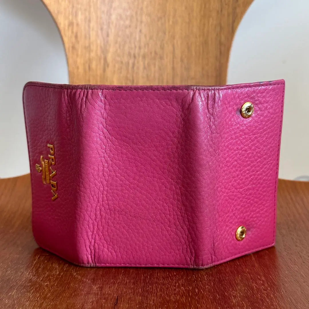 PRADA Prada Key Case Leather Pink BB40