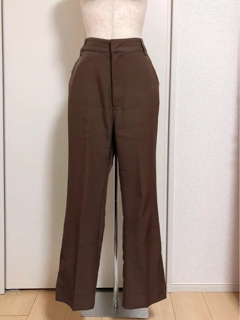 Mystic Back Belt Slit Pants Brown Size M