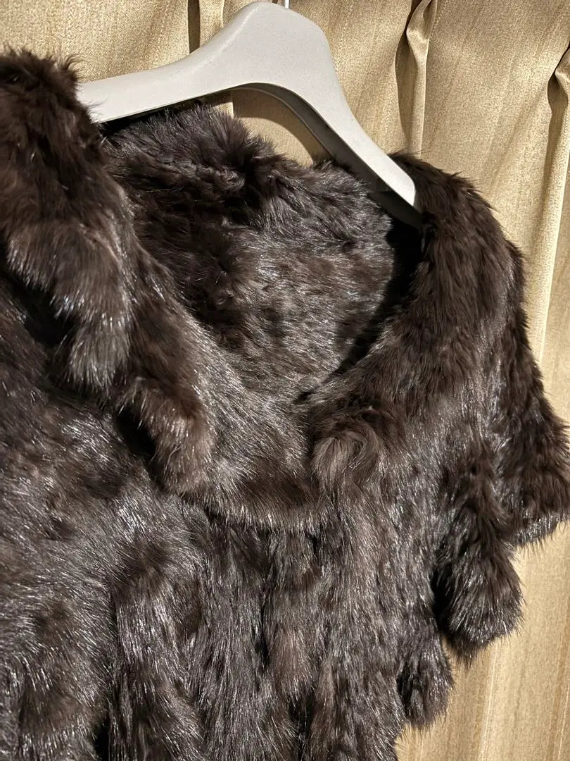 [Good condition] High-quality fur SOBOL Real fur Sable Charcoal Brown