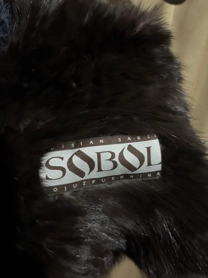 [Good condition] High-quality fur SOBOL Real fur Sable Charcoal Brown