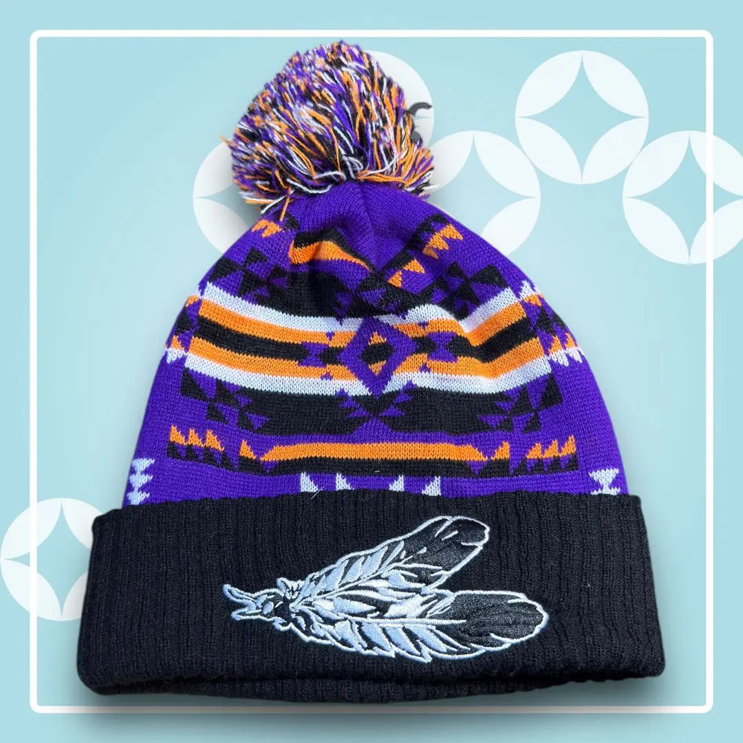 [0] NATIVE AMERICAN FEATHER BEANIE