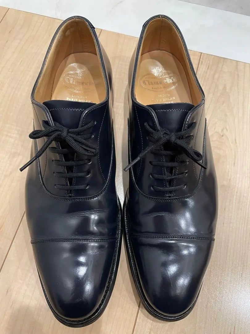 Church’s navy leather shoes (Polished binder)