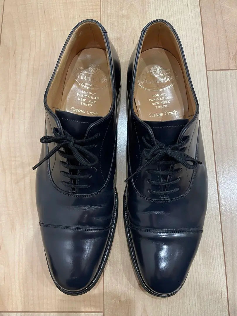 Church’s navy leather shoes (Polished binder)