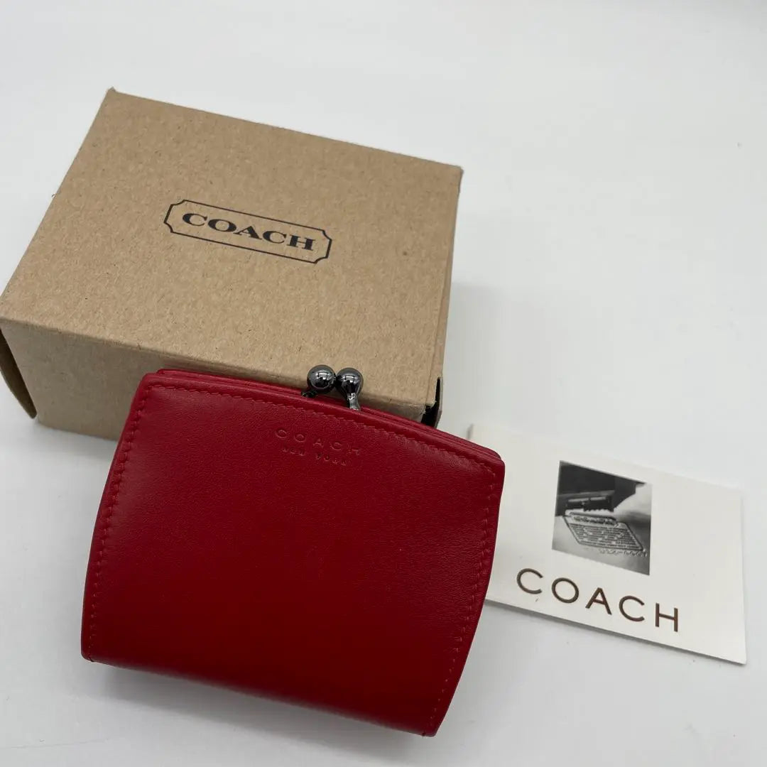 ☆Nuevo y sin usar ☆coach ☆coach ☆monedero ☆monedero ☆cuero genuino ☆made in I | ☆新品未使用☆entrenador☆コーチ☆がま口コインケース☆小銭入れ☆本革☆伊製