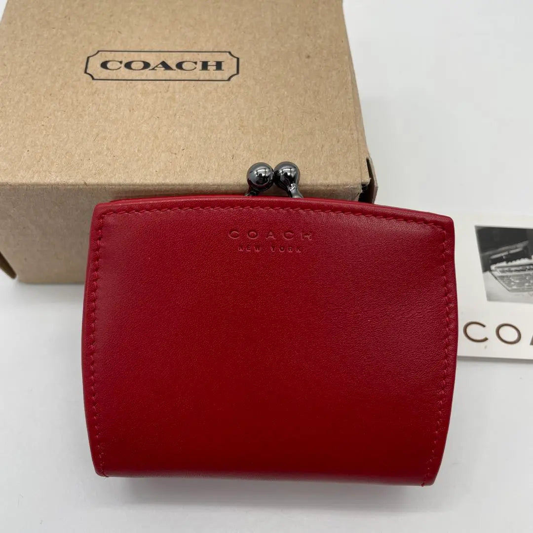 ☆Nuevo y sin usar ☆coach ☆coach ☆monedero ☆monedero ☆cuero genuino ☆made in I | ☆新品未使用☆entrenador☆コーチ☆がま口コインケース☆小銭入れ☆本革☆伊製