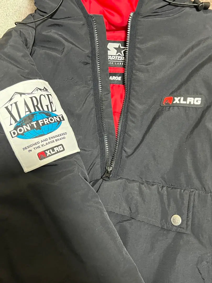 XLARGE ×starter collaboration nylon jacket black/red