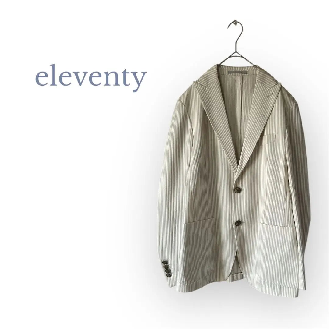 a0005 [Eleventi] Jacket Men's Jacket Striped Pattern Elegant