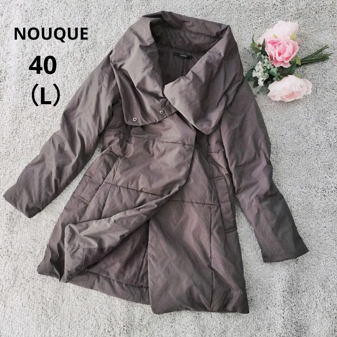 1955 [Nuk] Down coat, volume color, middle length, charcoal gray, L