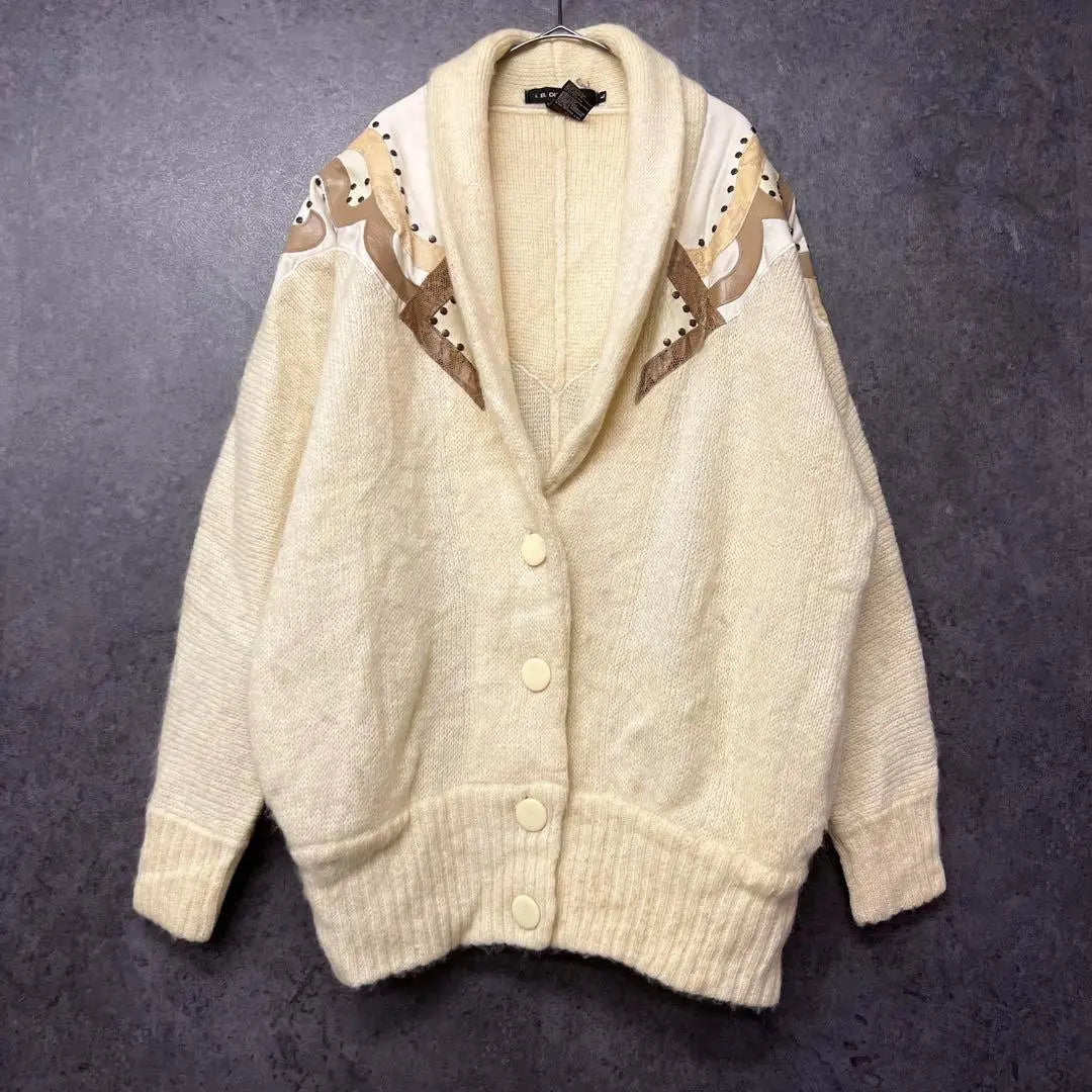 ☆US used clothing☆ [Mohair knit outer jacket/blouson] About L men's