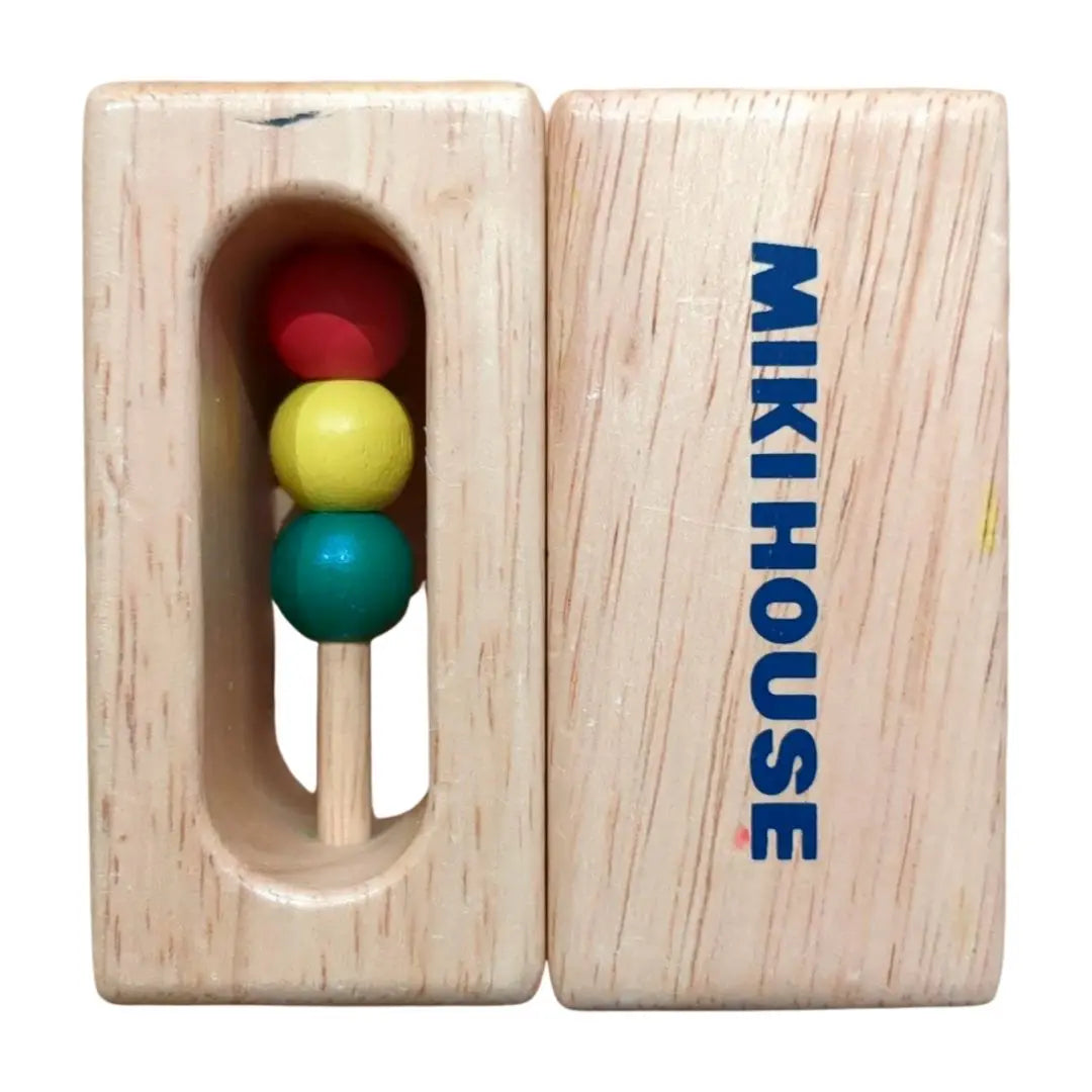 Miki House Rattle Block Wooden Building (Educational toy) | ミキハウス ラトルブロック 木製積み木（知育玩具）