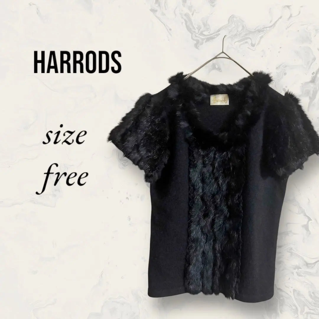 Harrods Knit Short Sleeves with Fur 100% Wool Rabbit