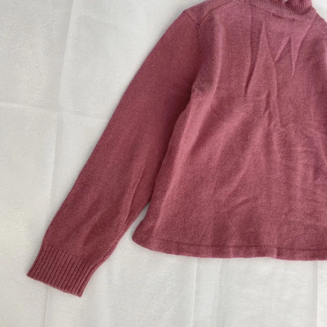 n2377 Creosan High Neck Knit Wool Loose L Size Pink