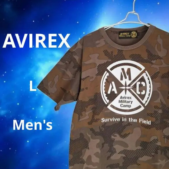 AVIREX Avirex camouflage camouflage AMCT shirt L size