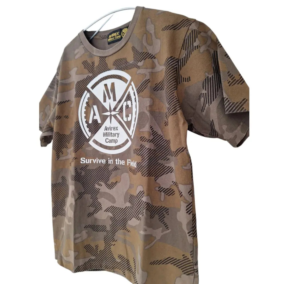 AVIREX Avirex camouflage camouflage AMCT shirt L size