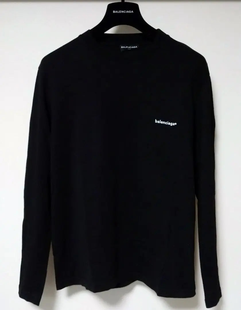 Balenciaga long sleeve cut and sew lowercase logo black S