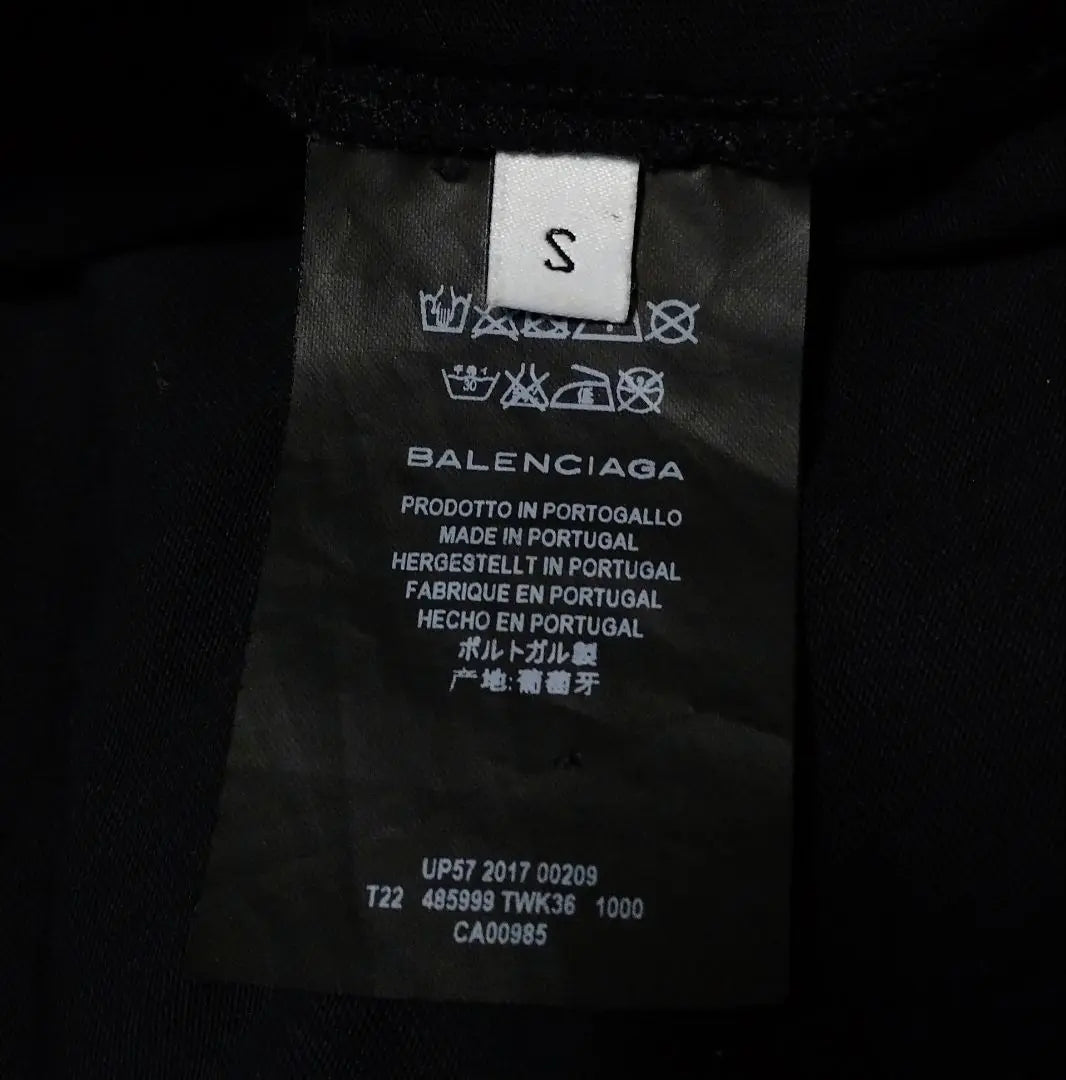 Balenciaga manga larga corte y costura logotipo minúsculo negro S