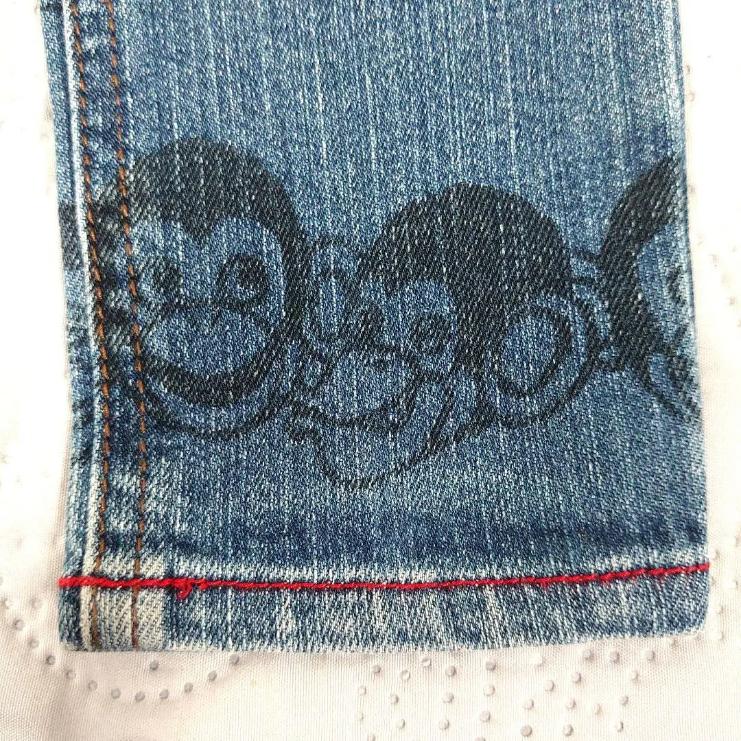 [WASK] Monkey pattern denim pants 100cm bebe long pants