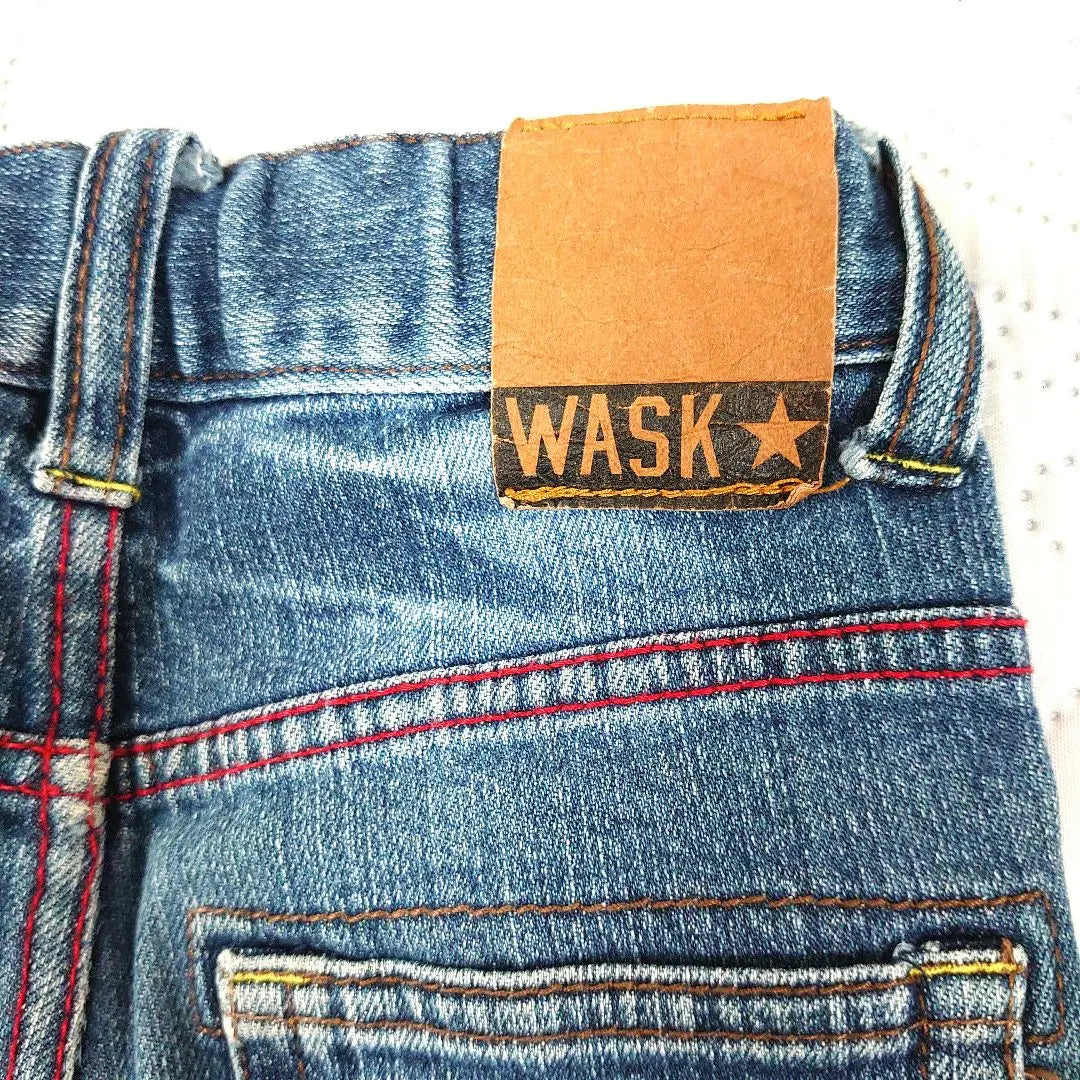 [WASK] Pantalones vaqueros con estampado de mono, pantalones largos bebe de 100cm | 【WASK】モンキー柄 デニムパンツ 100cm BeBe 長ズボン