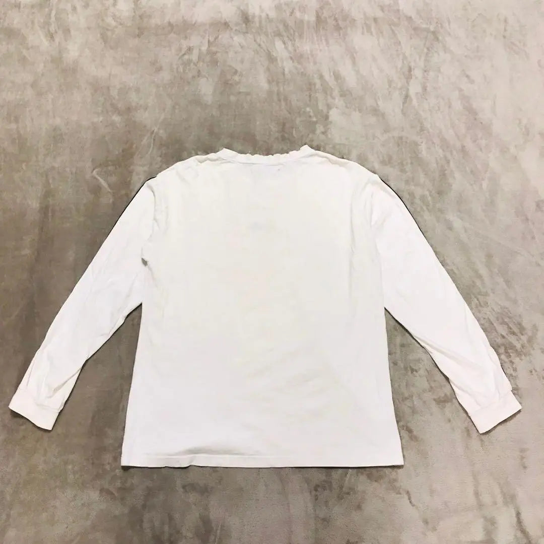 Kappa, sleeve tape logo embroidered thick long T-shirt (L) cut and sew, bicolor, color scheme