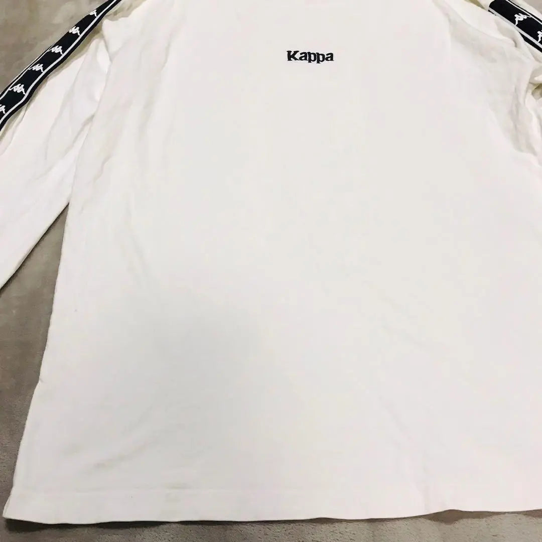 Kappa, sleeve tape logo embroidered thick long T-shirt (L) cut and sew, bicolor, color scheme