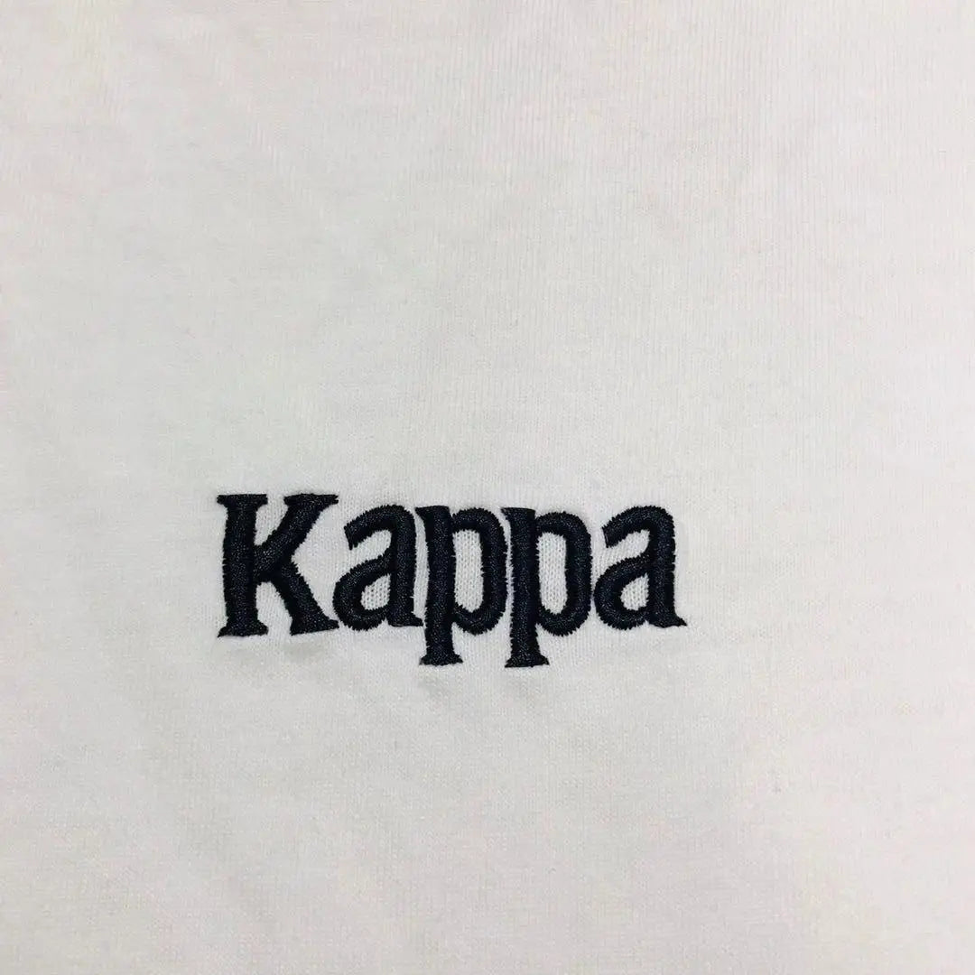 Kappa, sleeve tape logo embroidered thick long T-shirt (L) cut and sew, bicolor, color scheme