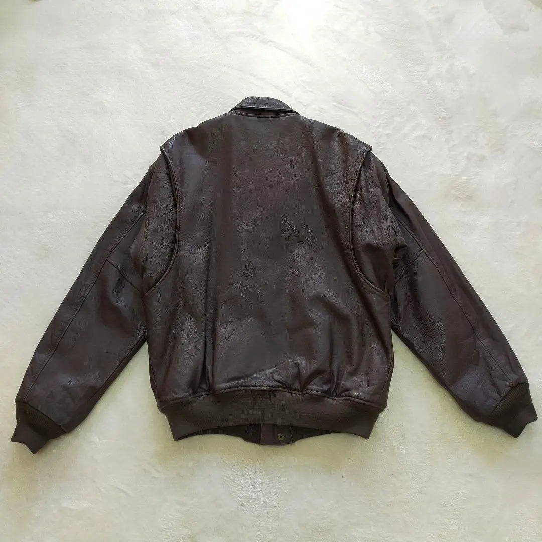 90S AVIREX B-7 Leather Jacket Short Length Leather Flight Jacket