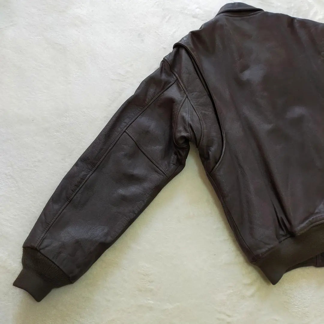 90S AVIREX B-7 Leather Jacket Short Length Leather Flight Jacket