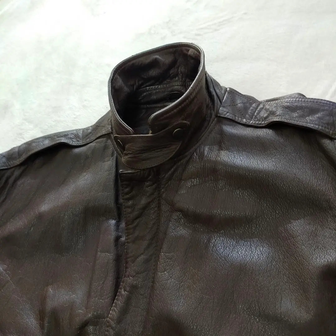 90S AVIREX B-7 Leather Jacket Short Length Leather Flight Jacket