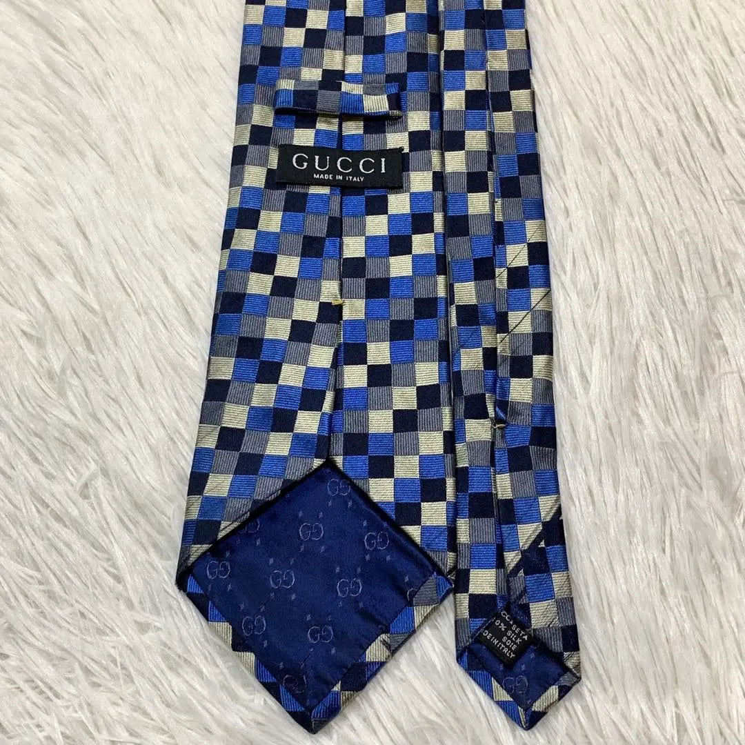 GUCCI Check Jacquard Silk Tie Made in Italy