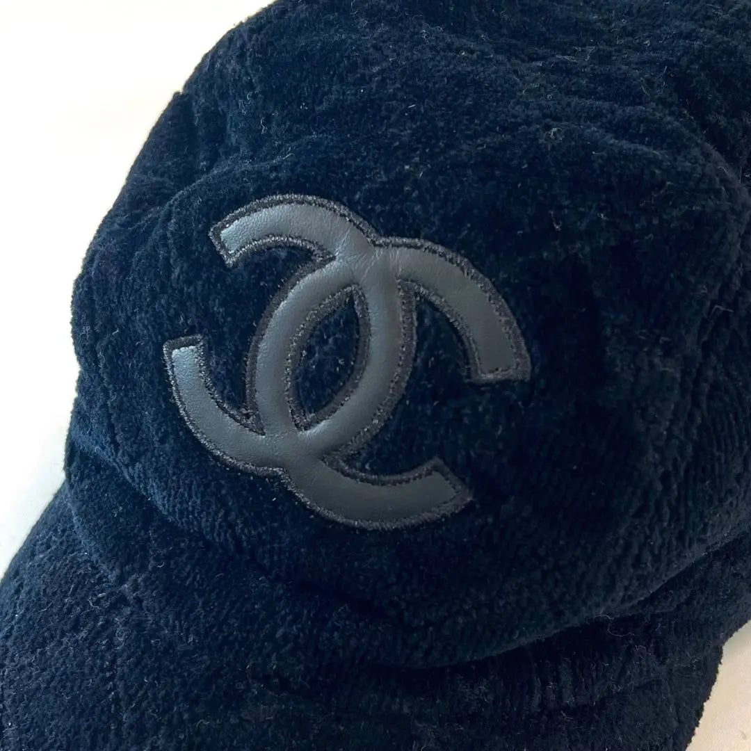 CHANEL Chanel Cap Pile Coco Mark Matelasse Sombrero negro