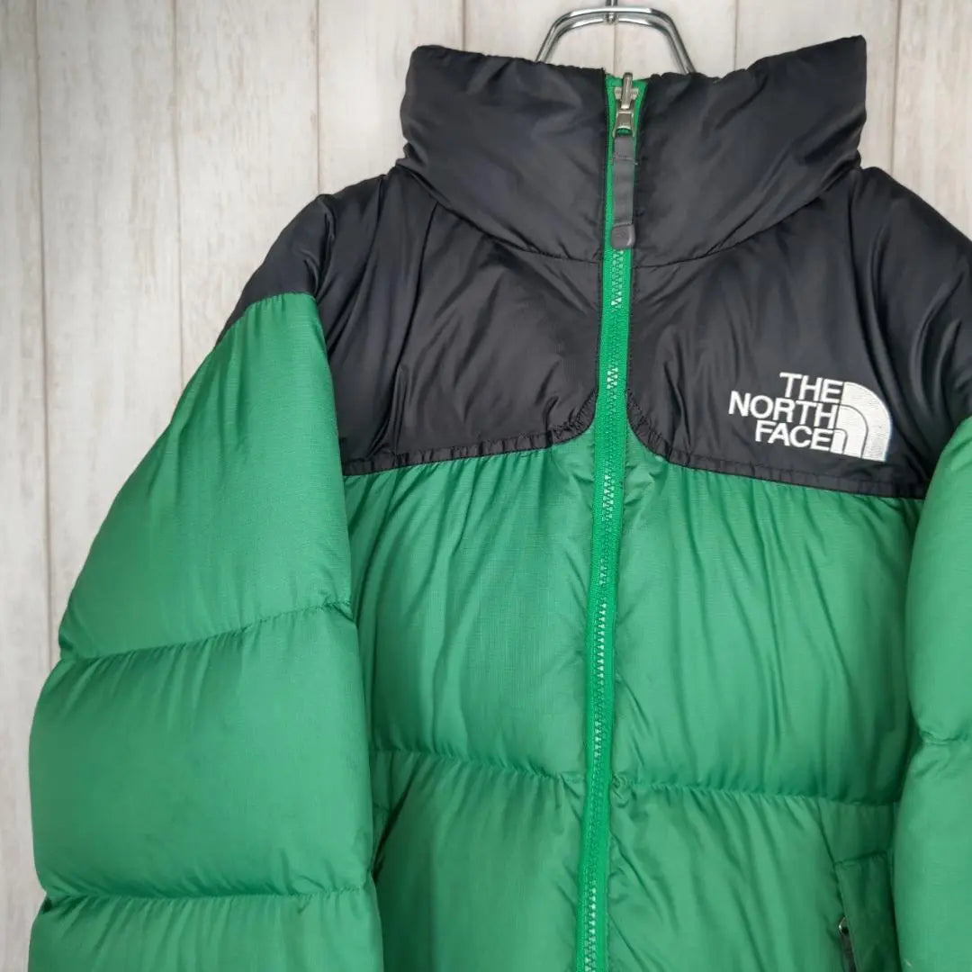 [Super Rare] Chaqueta de plumas North Face Nuptse S verde bordada D51160