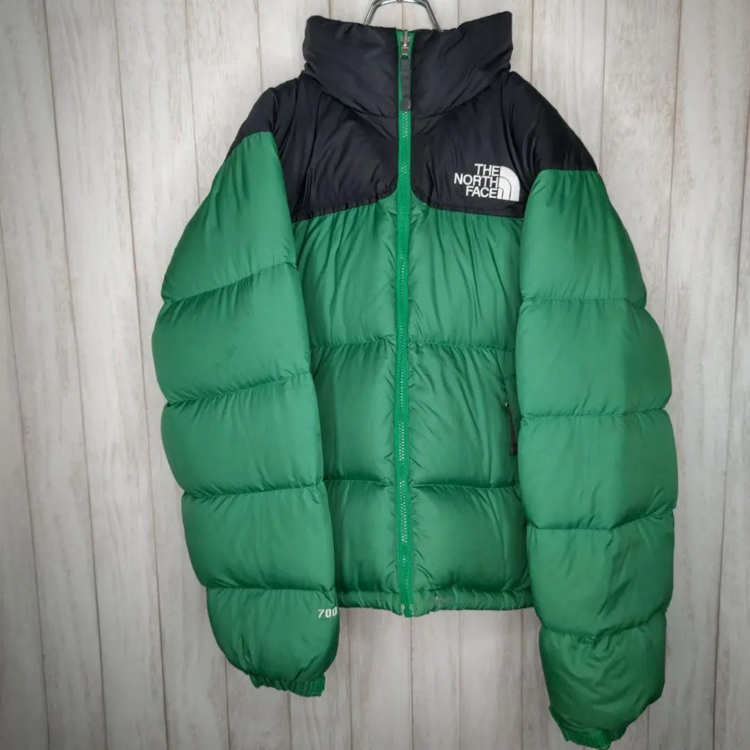 [Super Rare] Chaqueta de plumas North Face Nuptse S verde bordada D51160