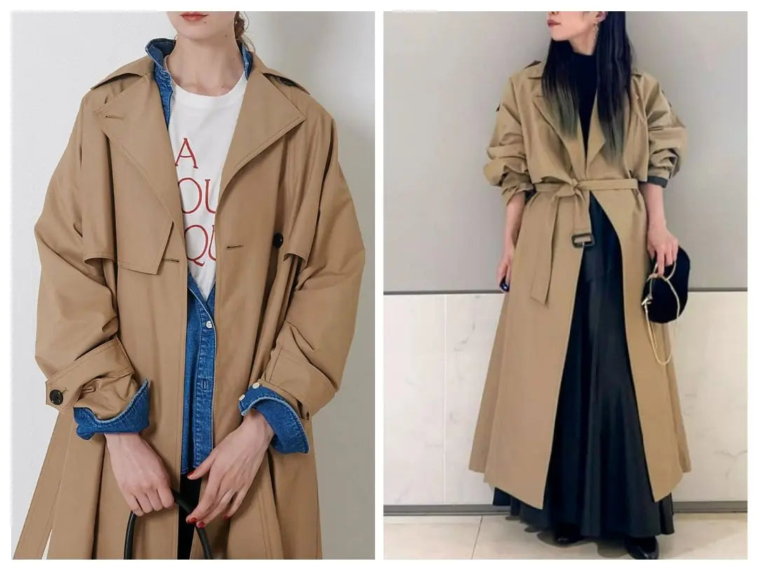 [Unused] Rouge Vif Rouge Vif Deformed Trench Coat Maxi Length