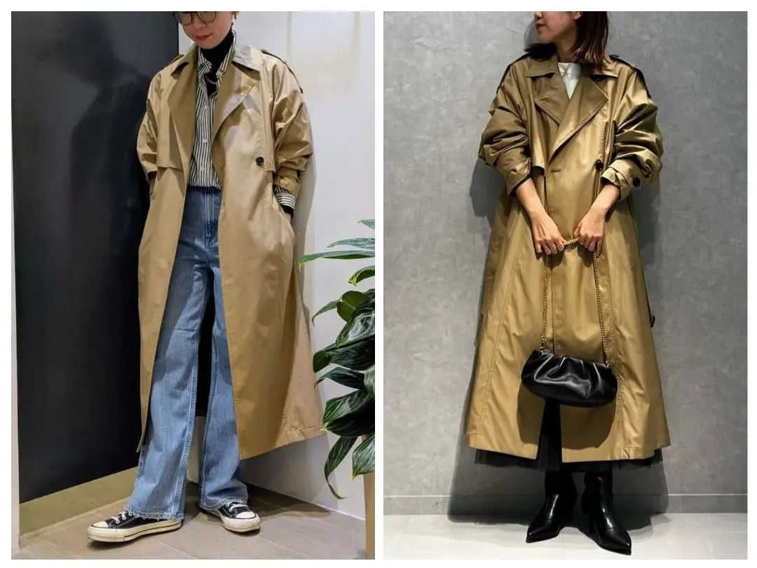 [Unused] Rouge Vif Rouge Vif Deformed Trench Coat Maxi Length