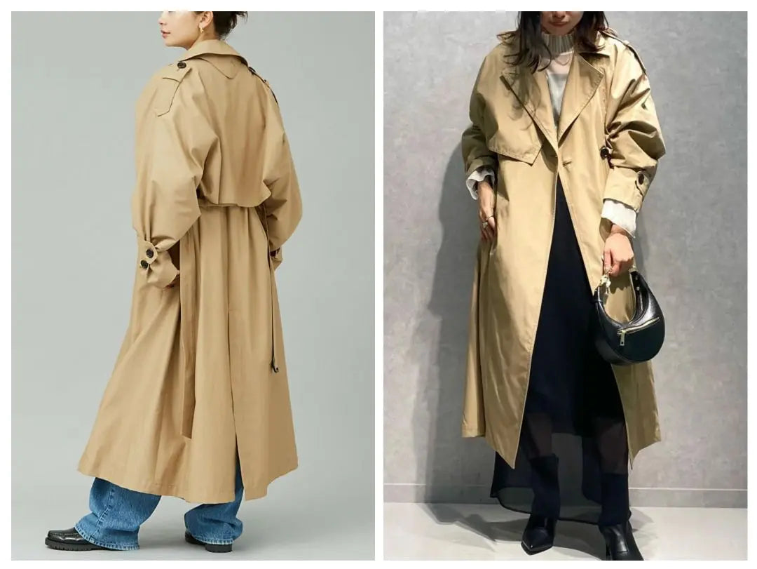 [Unused] Rouge Vif Rouge Vif Deformed Trench Coat Maxi Length