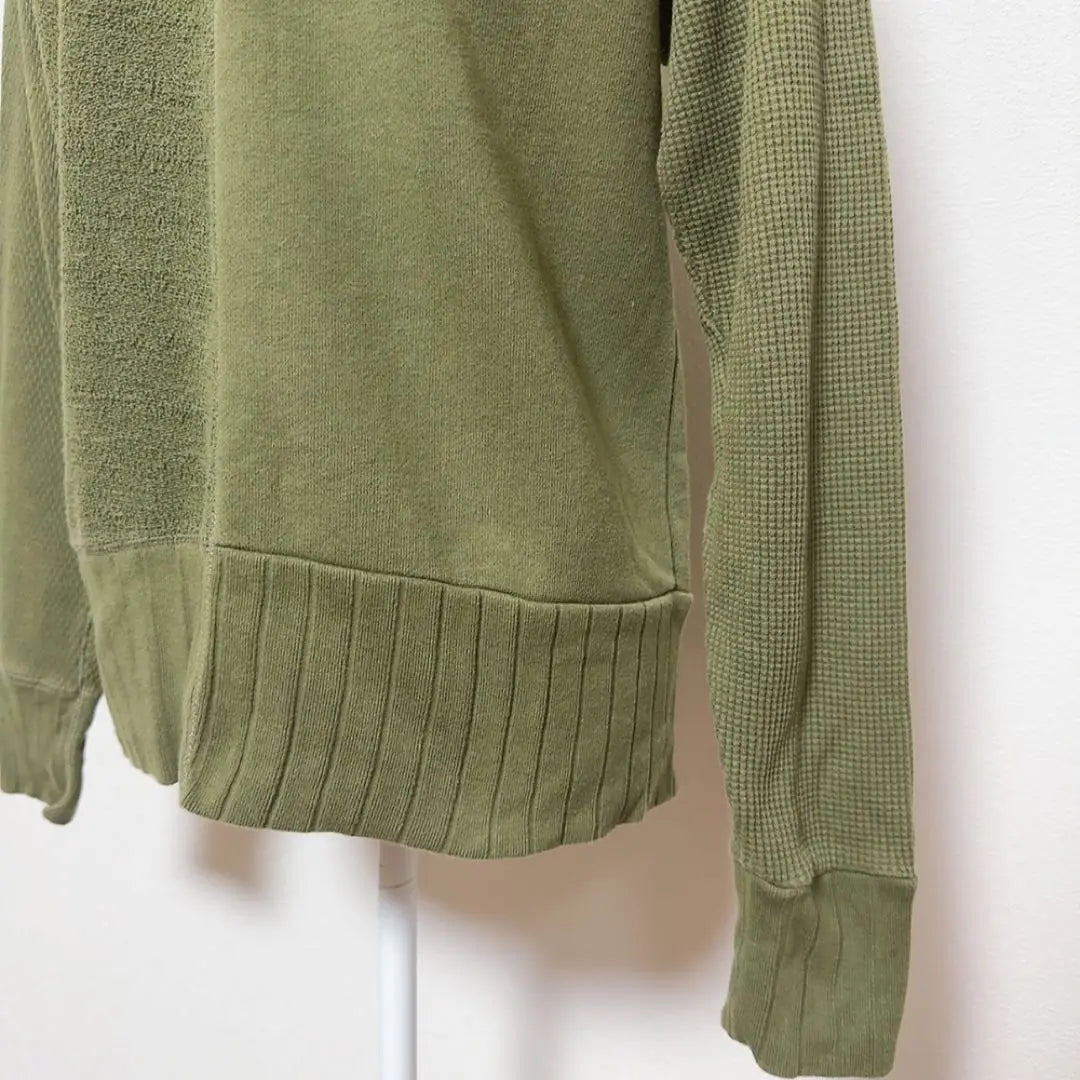 [Sepo] Patchwork-style military sweatshirt pullover (M) | 【セポ cepo】パッチワーク風 ミリタリー スウェット プルオーバー (M)