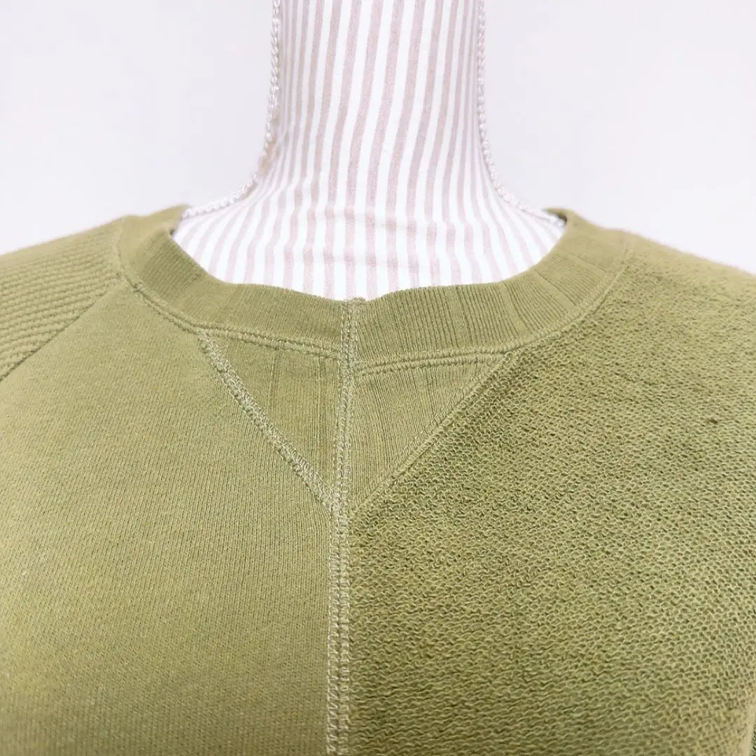 [Sepo] Patchwork-style military sweatshirt pullover (M) | 【セポ cepo】パッチワーク風 ミリタリー スウェット プルオーバー (M)