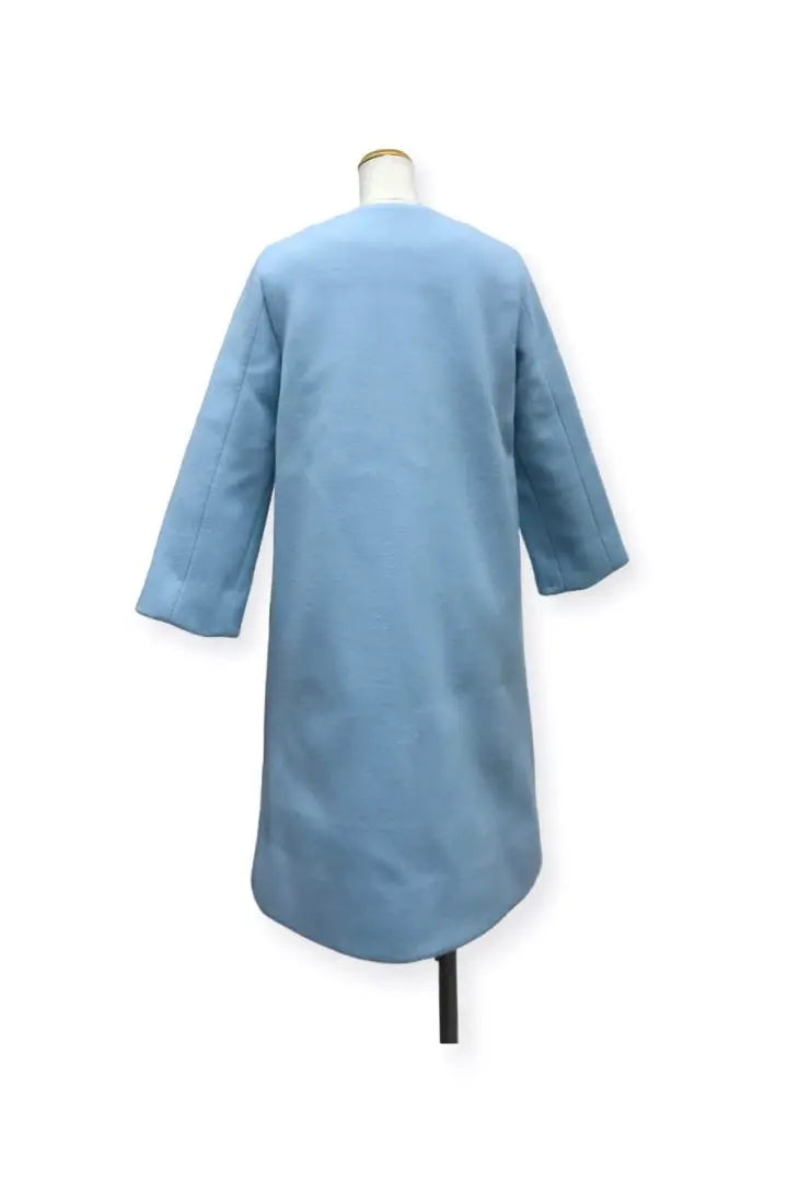 New Traditional Crafts Horizontal Embroidery 3-way High-quality Stainless Melton Wool Coat Light Blue One-of-a-kind Rare Flower