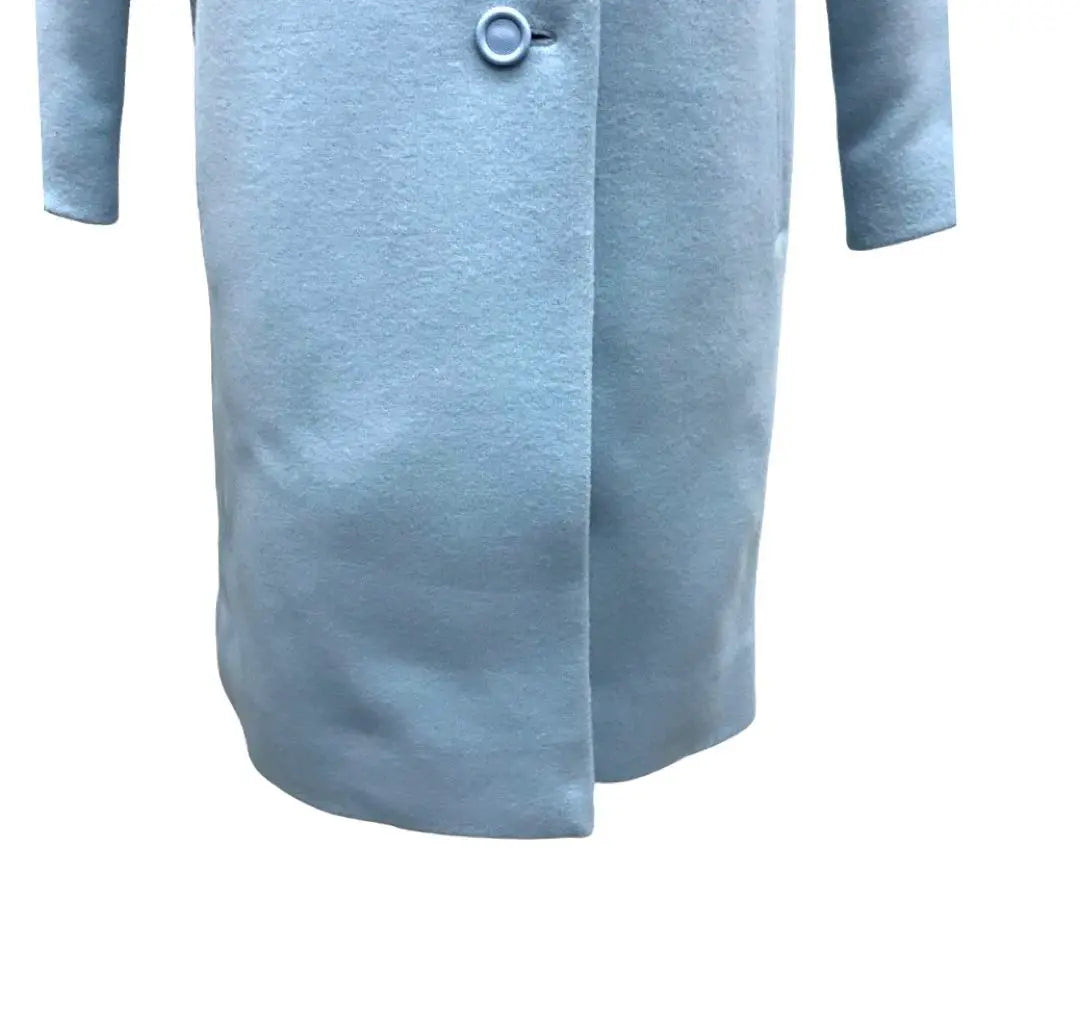 New Traditional Crafts Horizontal Embroidery 3-way High-quality Stainless Melton Wool Coat Light Blue One-of-a-kind Rare Flower