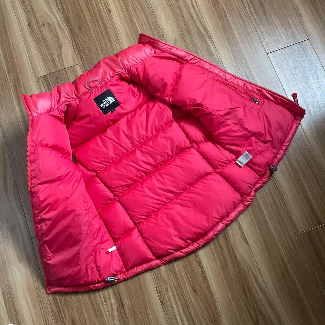 M North Face Women's 700 Fill Red Red Nuptsy Down Vest Jacket NOR