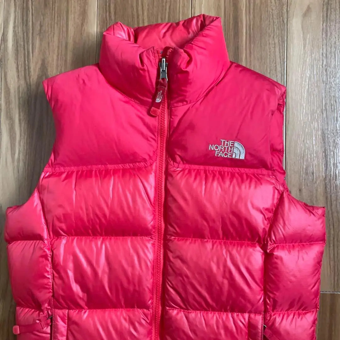 M North Face Women's 700 Fill Red Red Nuptsy Down Vest Jacket NOR