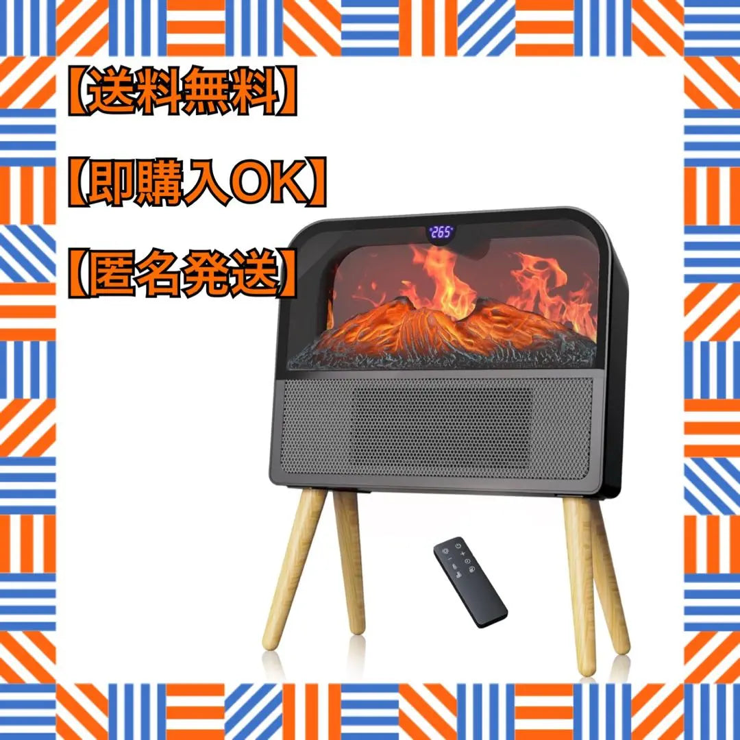 Fireplace design ceramic heater LED ventilation possible