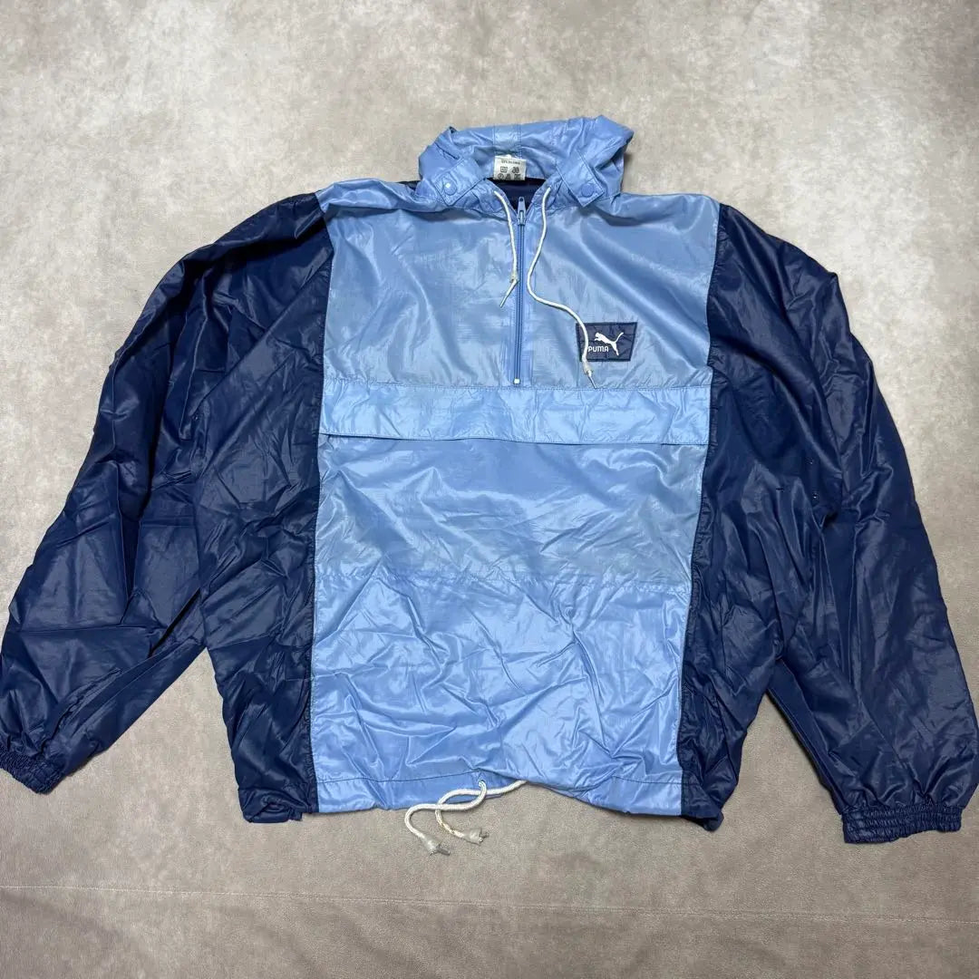 90s Puma Anorak Hoodie Light Blue L Nylon Jacket