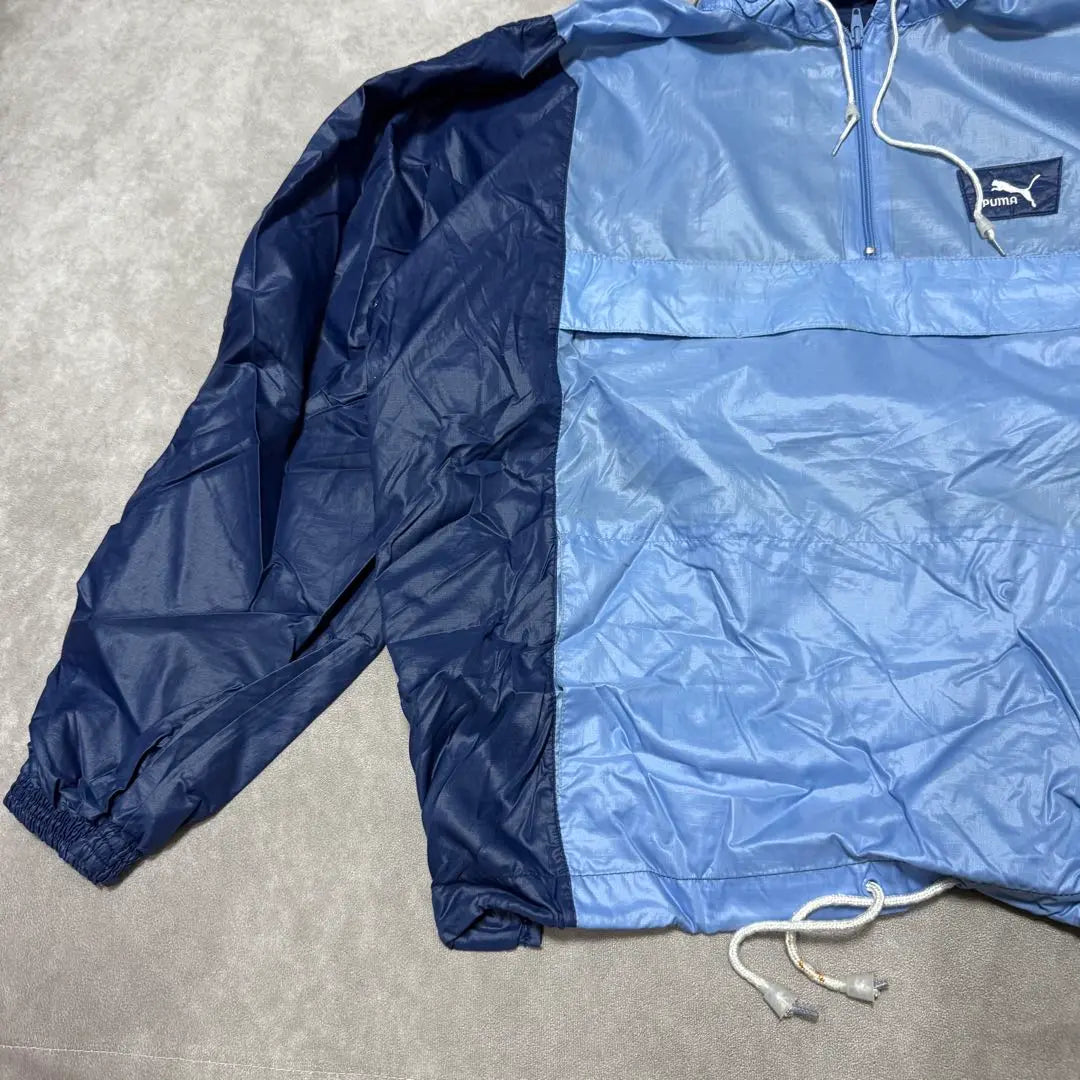 90s Puma Anorak Hoodie Light Blue L Nylon Jacket