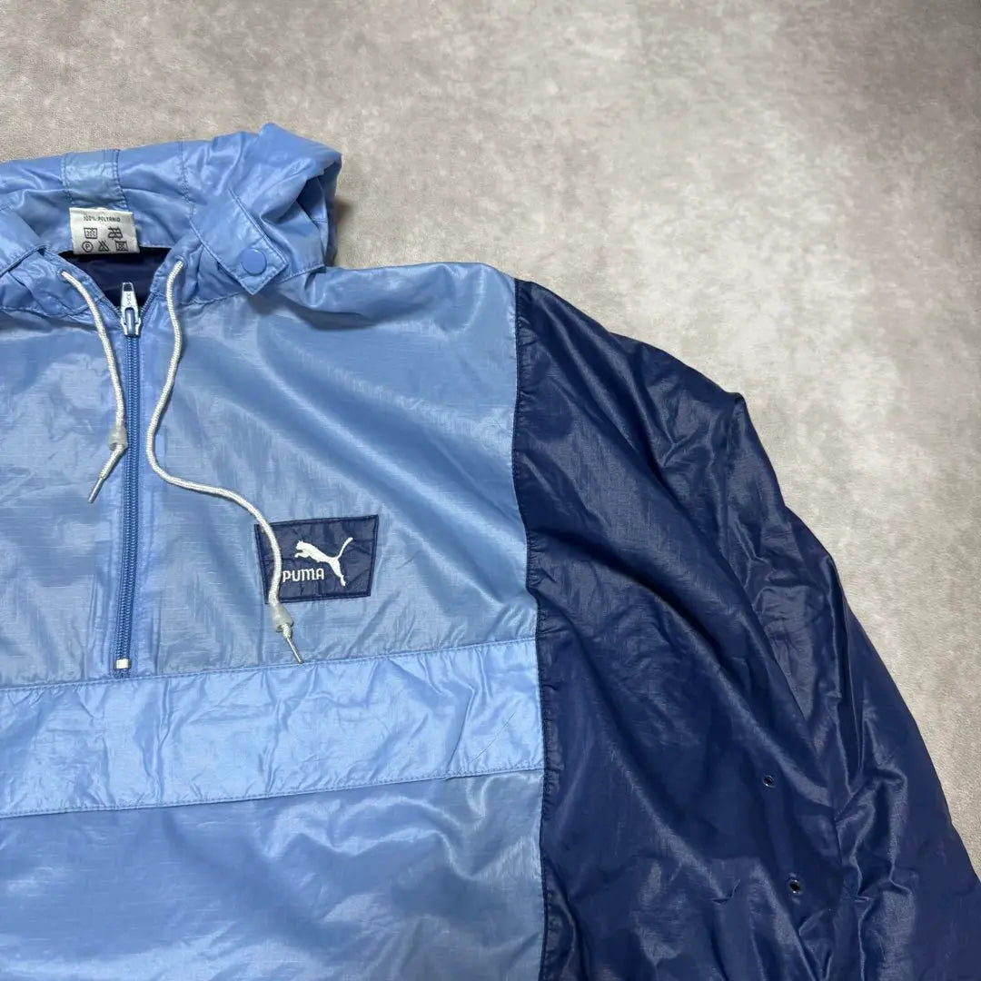 90s Puma Anorak Hoodie Light Blue L Nylon Jacket