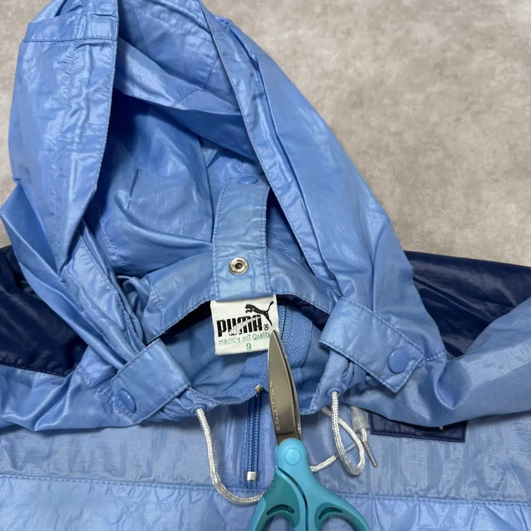 90s Puma Anorak Hoodie Light Blue L Nylon Jacket