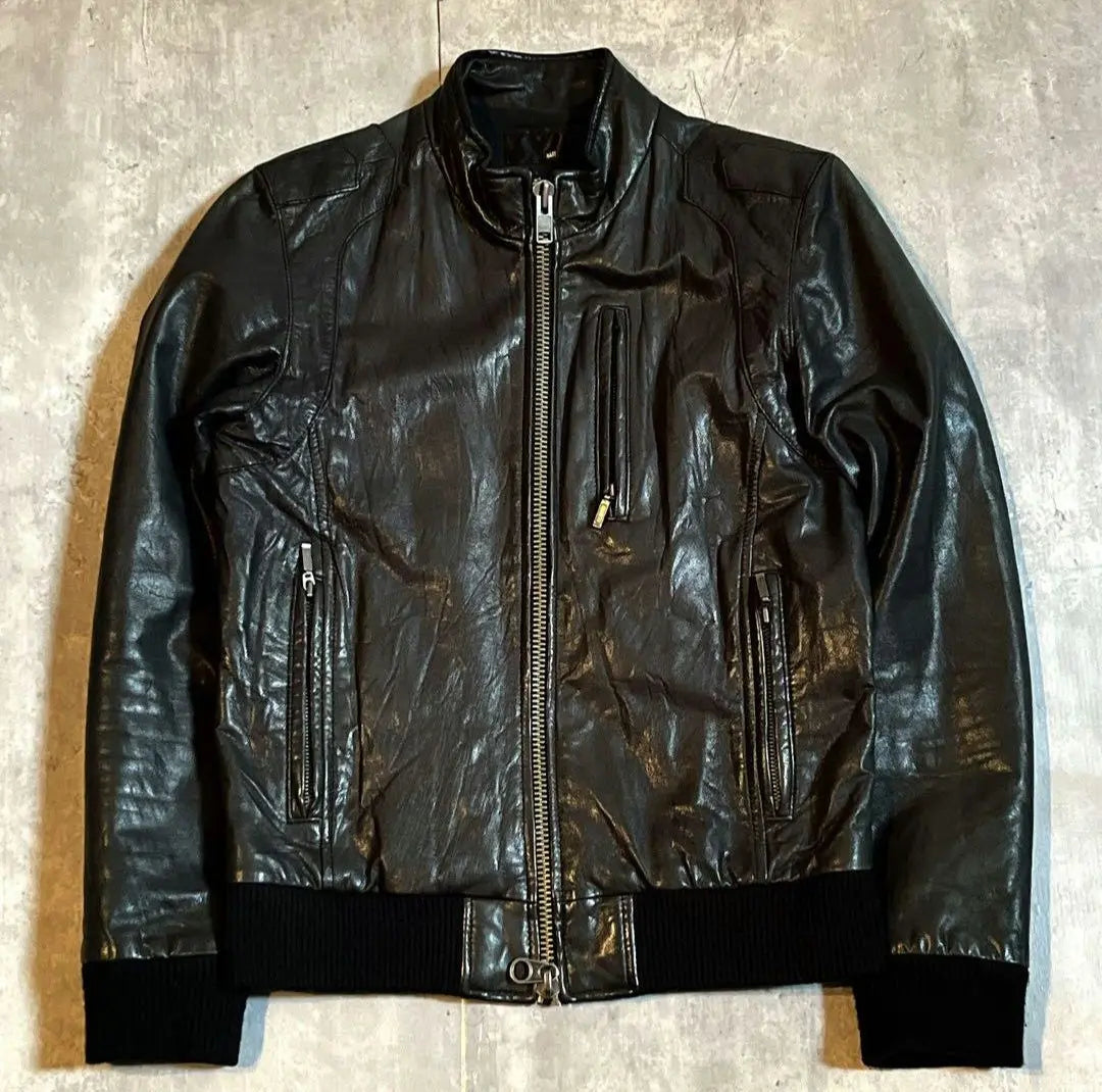 00s archive leather jacket 短丈　punk Y2K