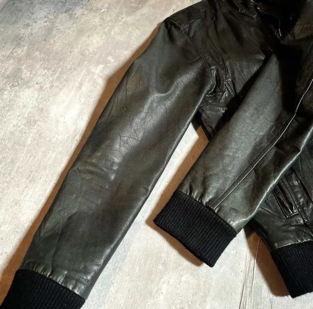 00s archive leather jacket 短丈　punk Y2K